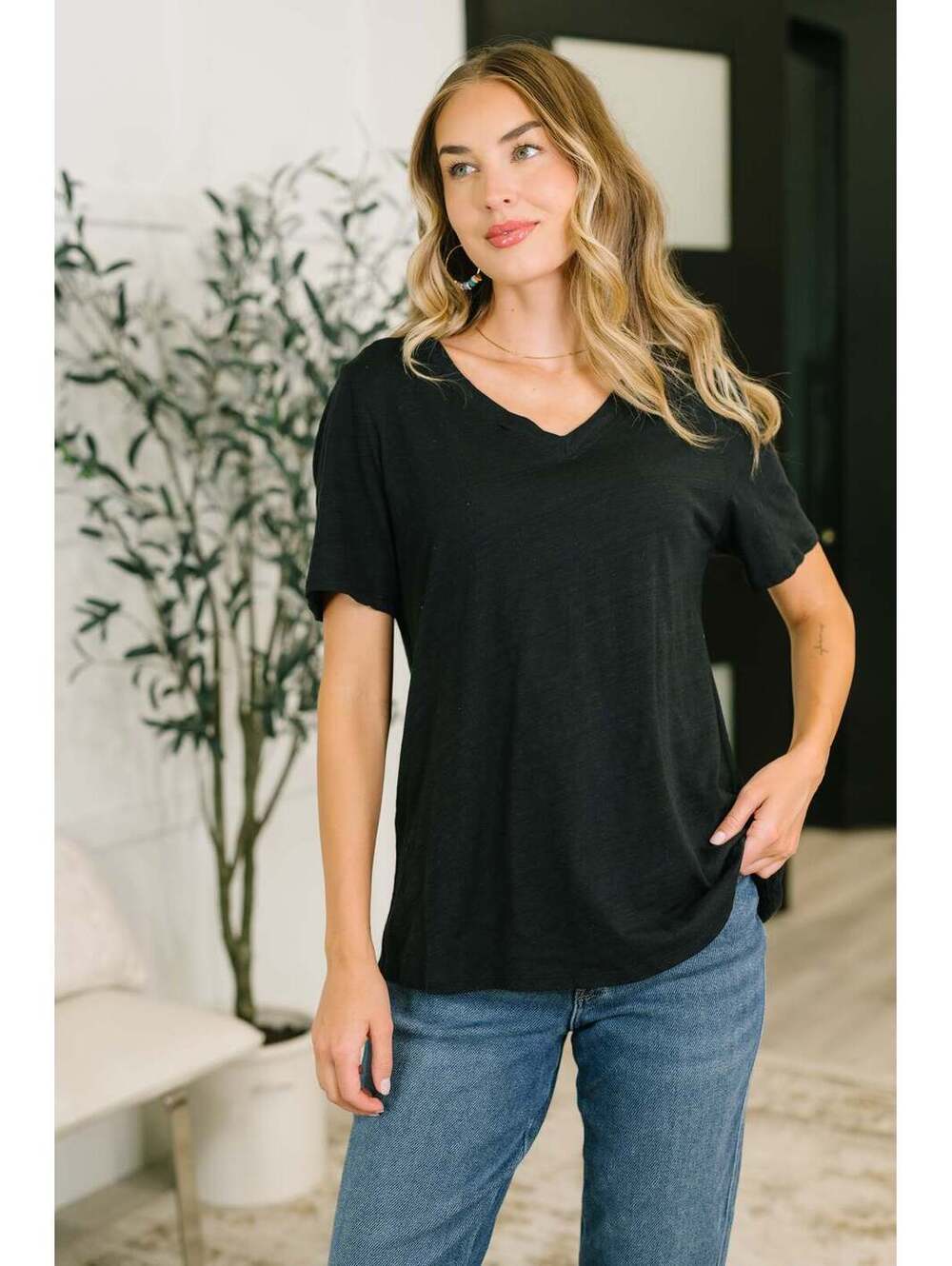 I Don't Have to Choose V-Neck Tee in Black